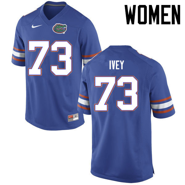 Women Florida Gators #73 Martez Ivey College Football Jerseys Sale-Blue - Click Image to Close